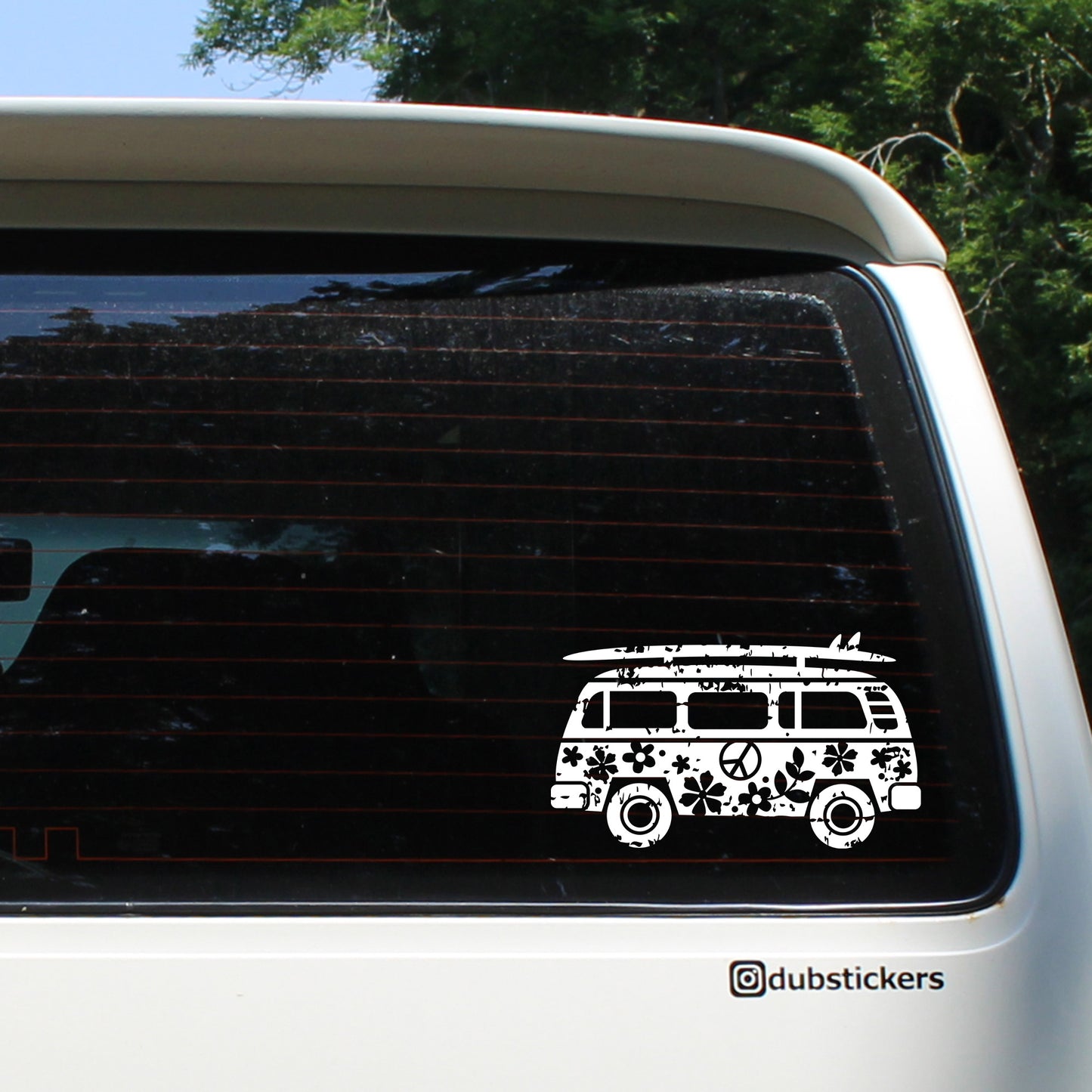 Retro Hippy Bus with Surfboard Decal