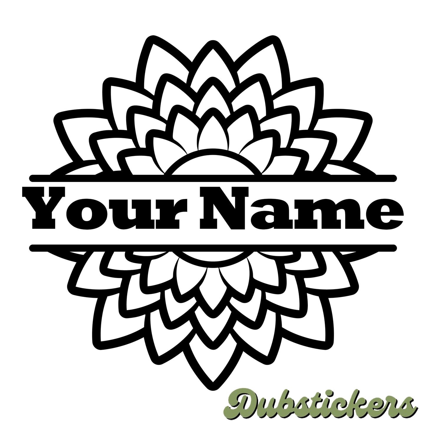 Custom Name Flower Decal