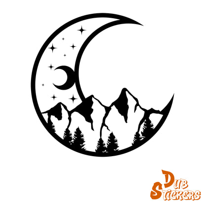 Celestial Crescent Moon Decal