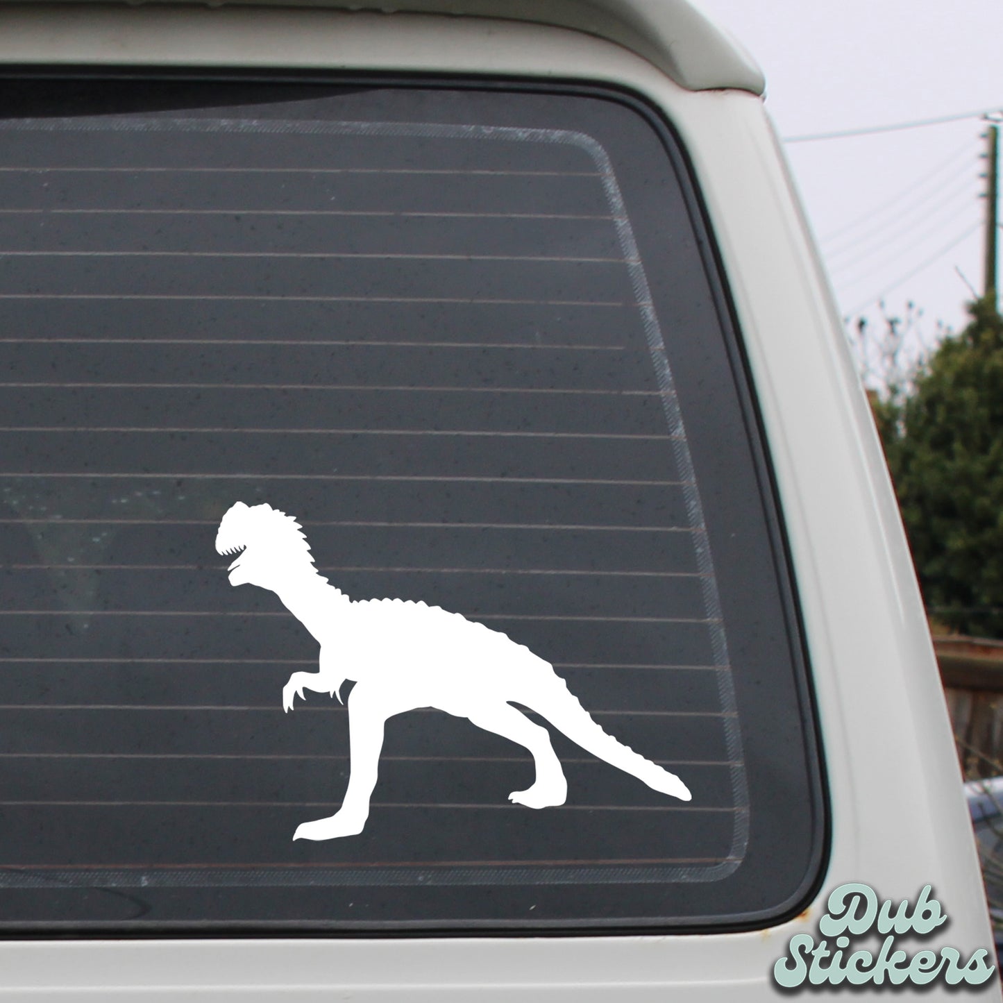 Dilophosaurus Dinosaur Silhouette Decal Vinyl Waterpoof Sticker Campervan Laptop Window