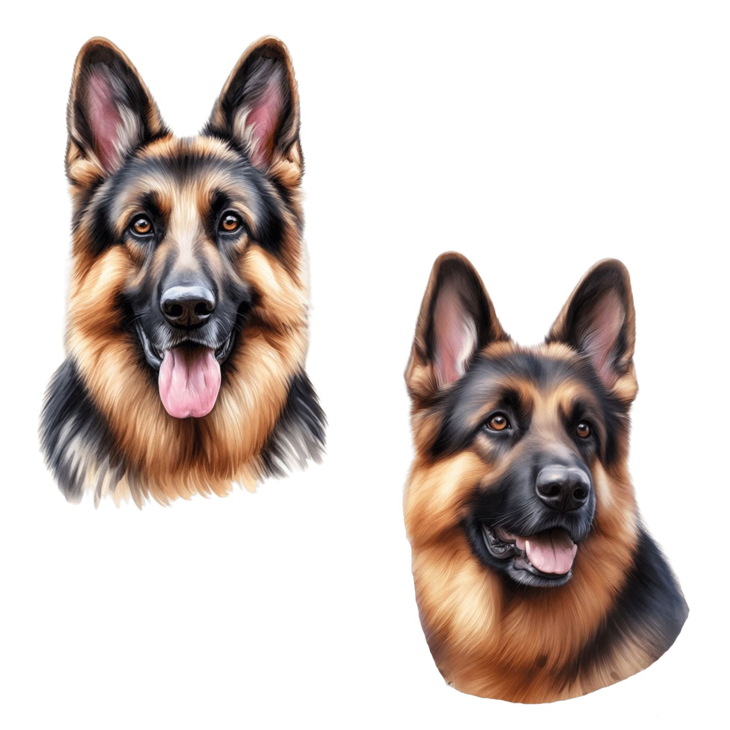 German Shepherd Stickers Set of 2