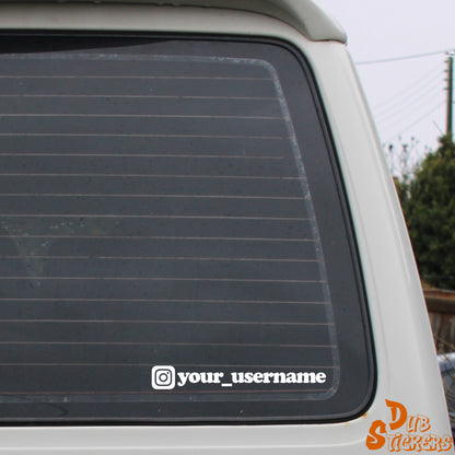 Instagram Handle Username Decal Vinyl Waterpoof Sticker Campervan Laptop Window