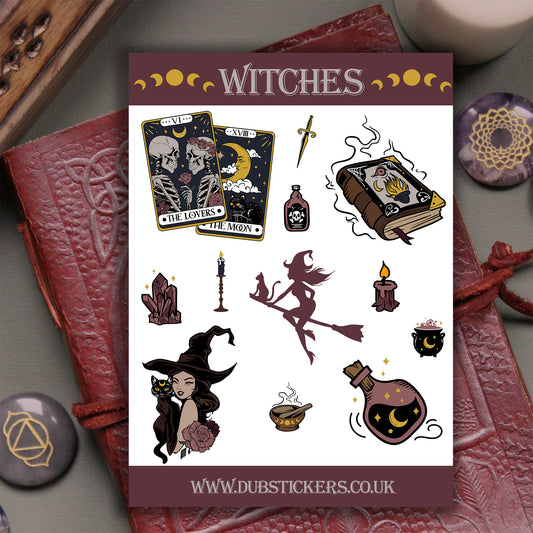 Witchy Witches Stickers Dark Academia Witch Stickers Wiccan Pagan Grimoire Book of Shadows