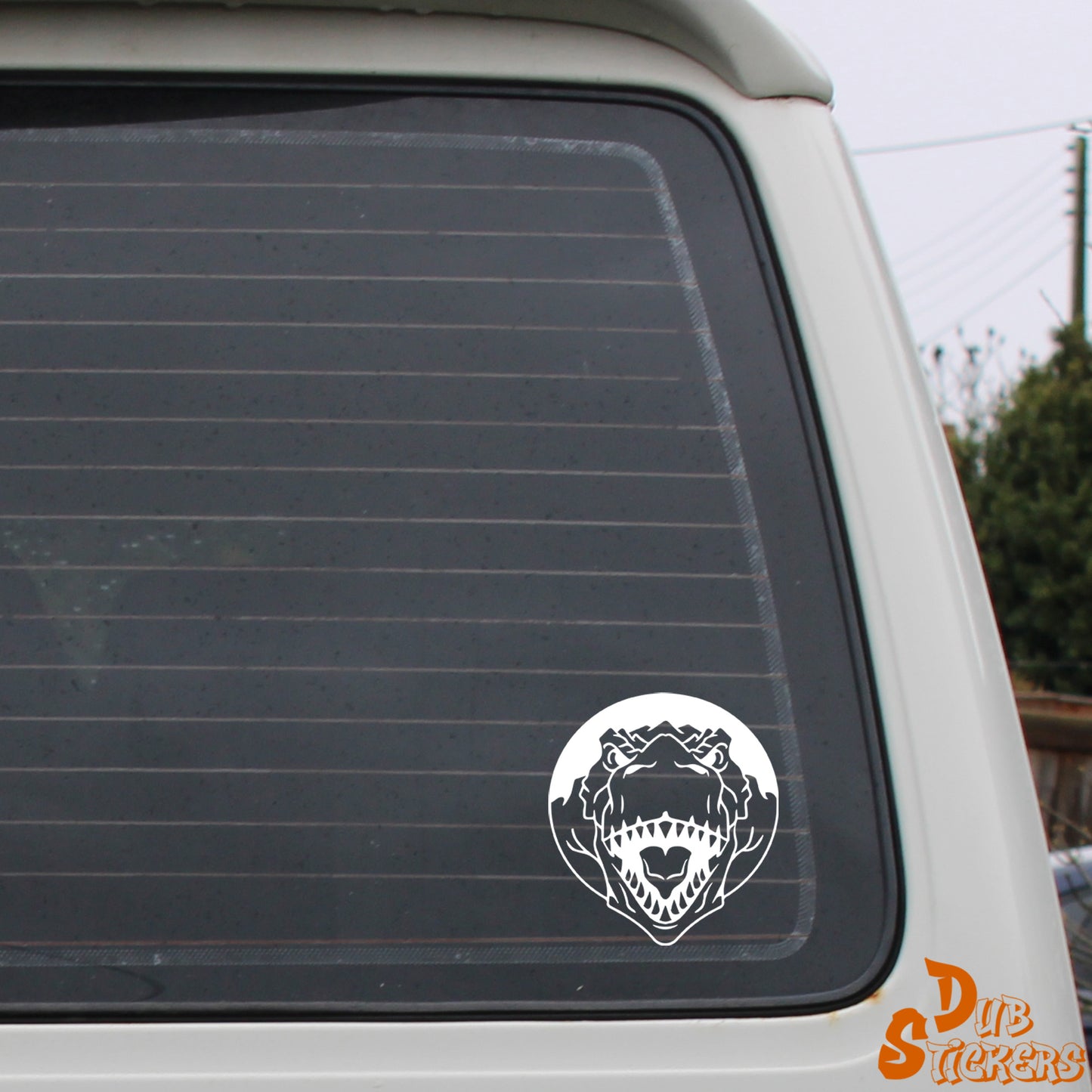 T Rex Head Decal Vinyl Waterpoof Sticker Campervan Laptop Window