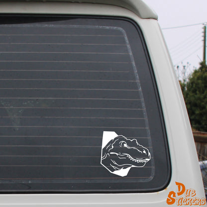 T Rex Head Decal Vinyl Waterpoof Sticker Campervan Laptop Window