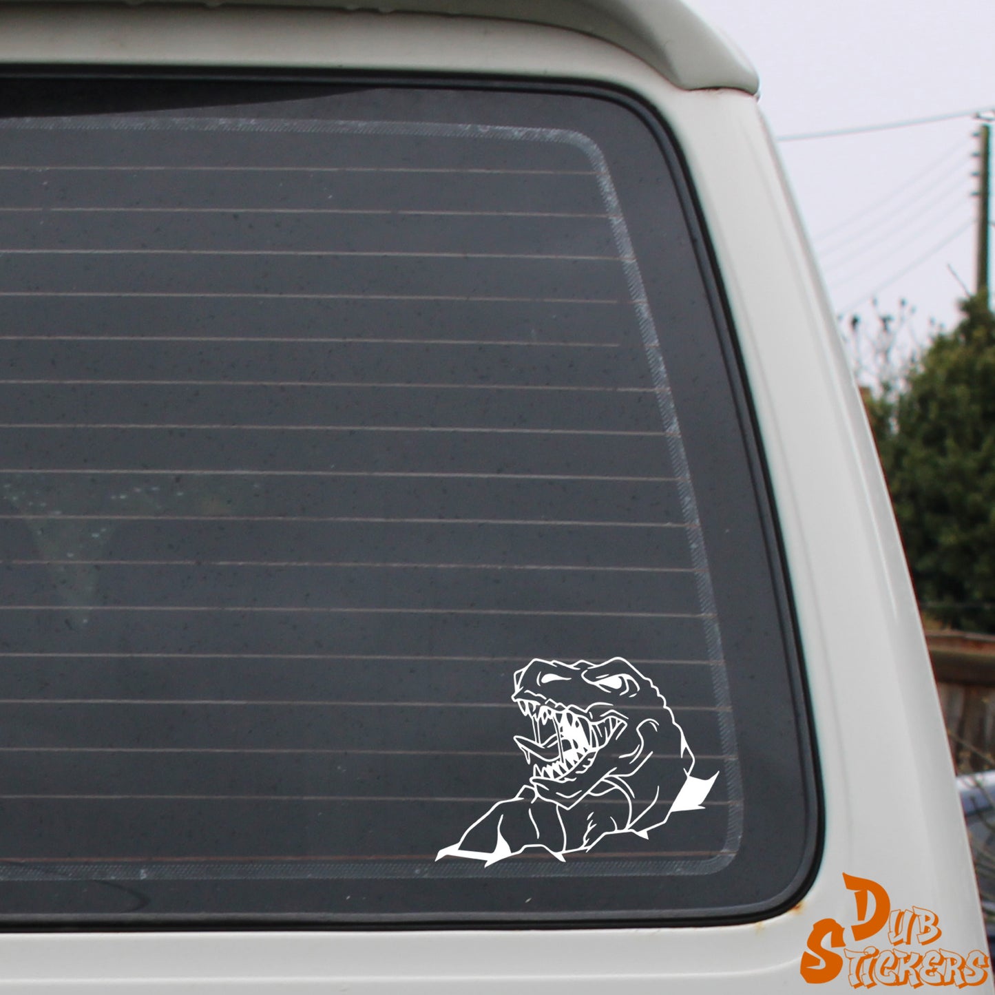 T Rex Head Decal Vinyl Waterpoof Sticker Campervan Laptop Window