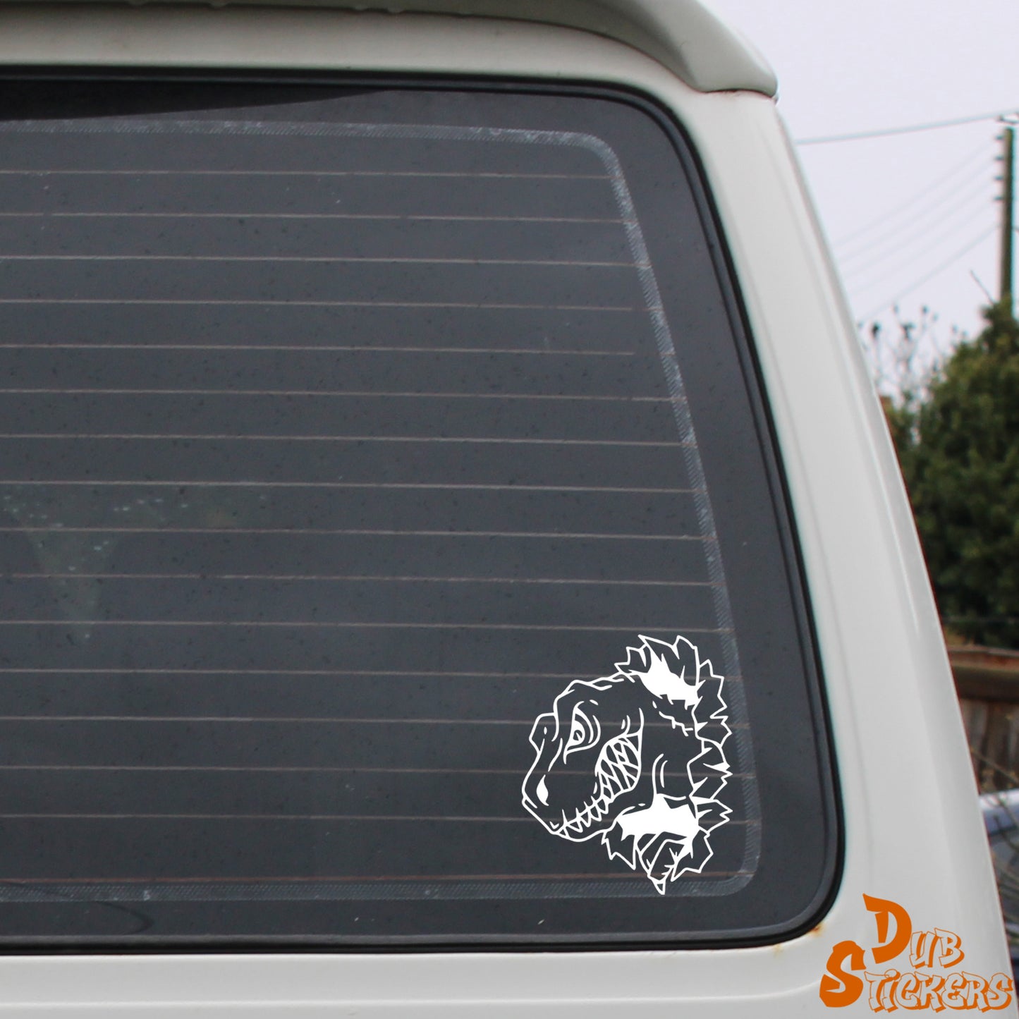 T Rex Head Decal Vinyl Waterpoof Sticker Campervan Laptop Window
