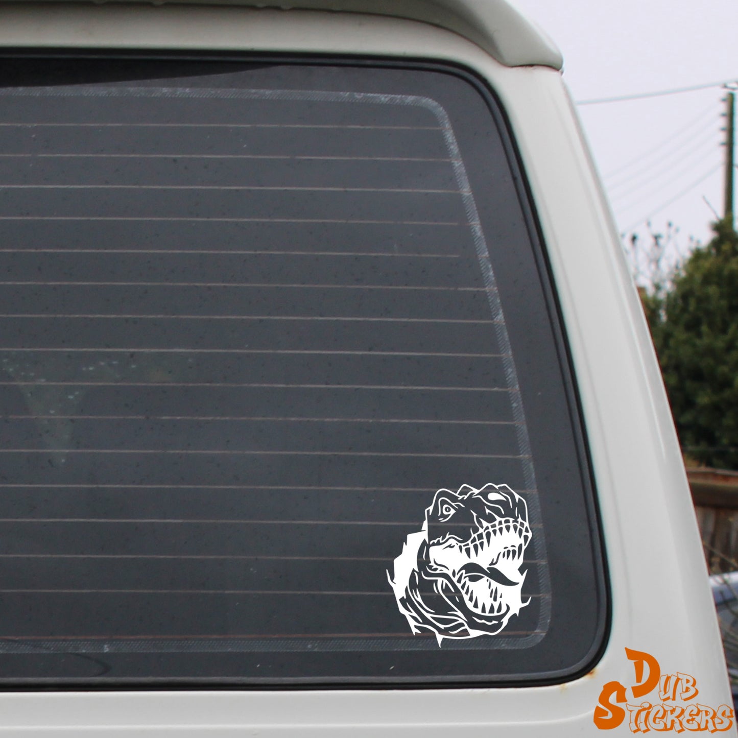 T Rex Head Decal Vinyl Waterpoof Sticker Campervan Laptop Window