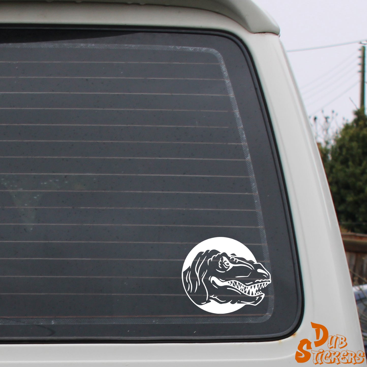 T Rex Head Decal Vinyl Waterpoof Sticker Campervan Laptop Window